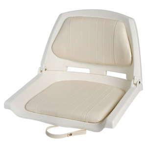 Polyethylene seat white w/foldable backrest